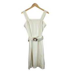 Tori Richard white embroidered dress silk/cotton